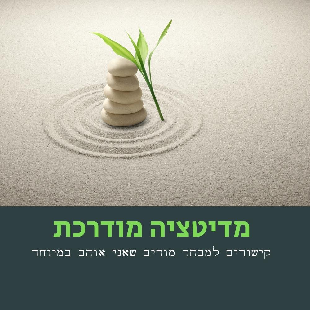 ערימה קטנה של אבנים לבנות וחלקות מונחת על חול לבן, ולידה צומח צמח ירוק — המסמל איזון וצמיחה, המושגים לרוב באמצעות תזונה בריאה. קווים קונצנטריים מצוירים בחול סביב האבנים. מתחת, על רקע אפור-ירוק, מופיע טקסט בעברית. | ד"ר אמוץ זיו-אב